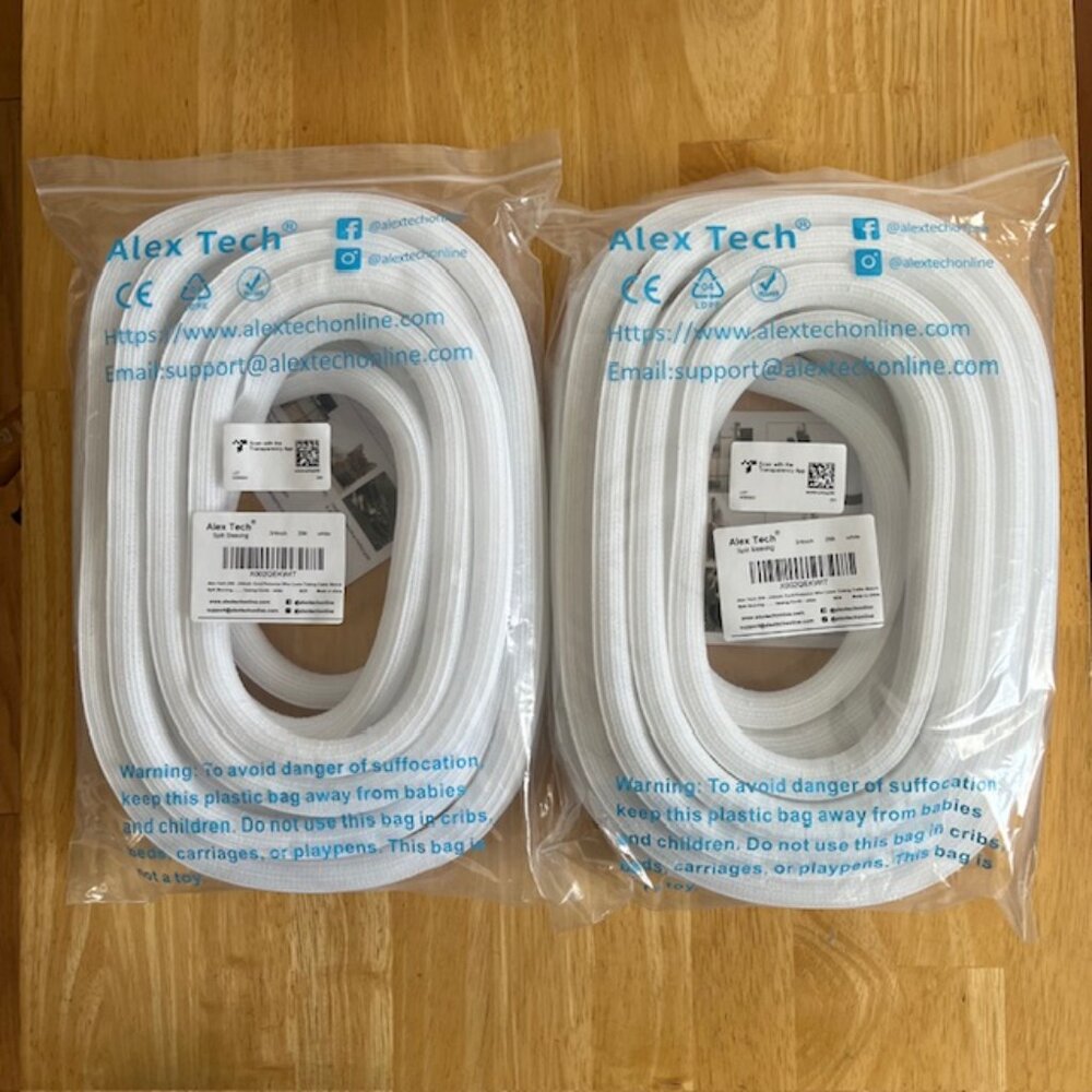 Two Bundles of 25ft Cord Protector Sleeves